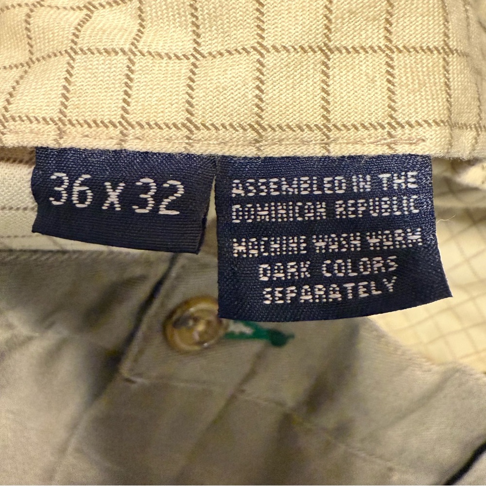 Tommy Hilfiger Dress Pants Offset Buttons Straight Leg Khaki Green Size 34 x‎ 31 - Picture 7 of 8